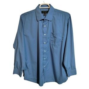 Alexander Julian Colors blue button front long sleeve shirt men size XL